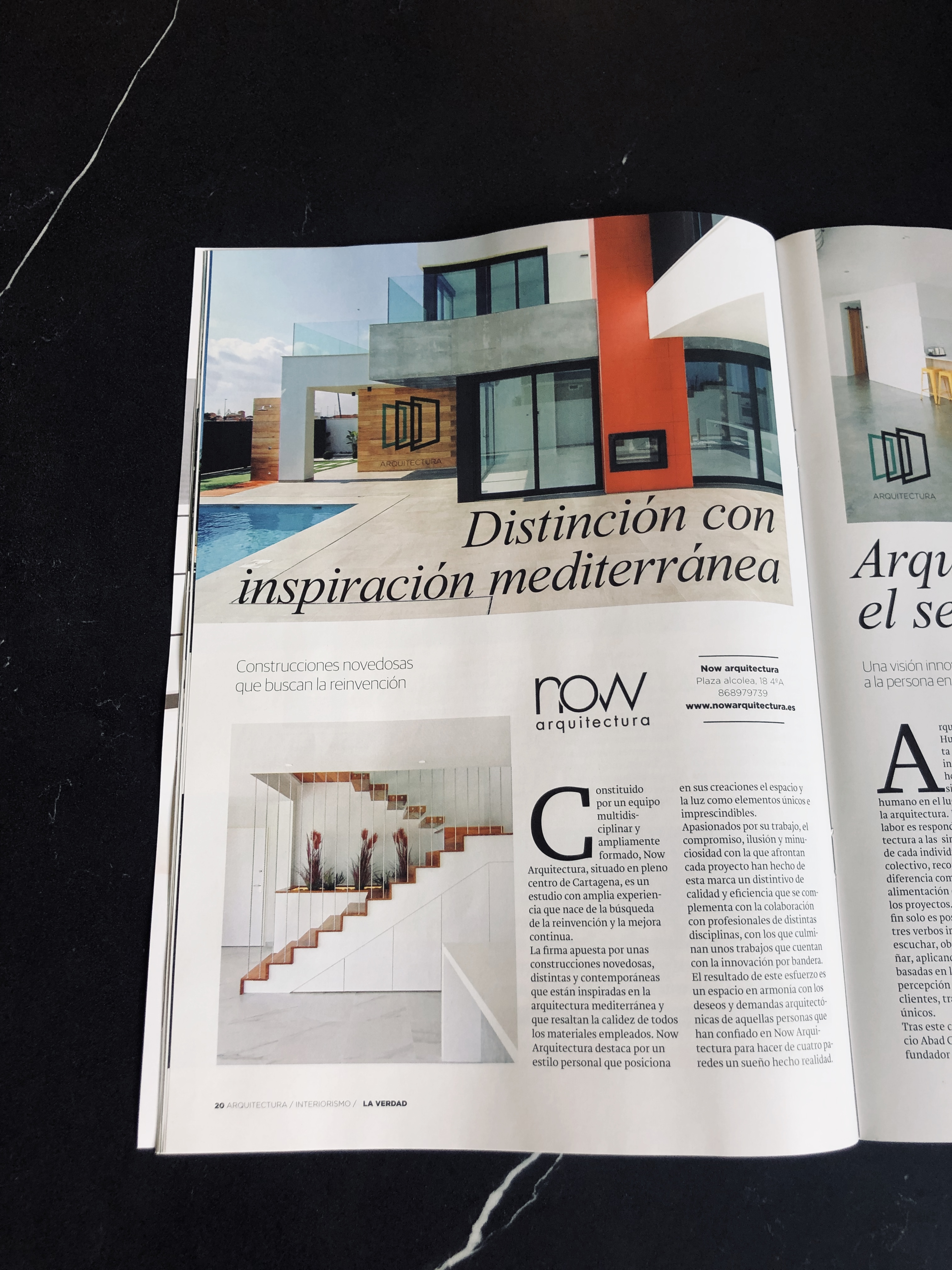 Salimos en el suplemento de otoño de «Arquitectura Interiorismo» del periódico «La Verdad»