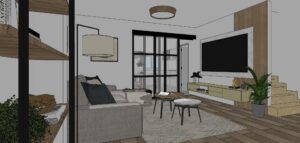 Render Reforma Santa Ana salón.