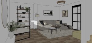 Render Reforma Santa Ana salón.